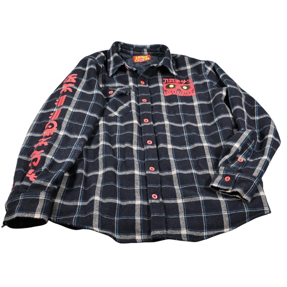 Logic COADM Black Flannel Shirt L Plaid Quilt Lined 2019 Tour Rapper Wool Poly